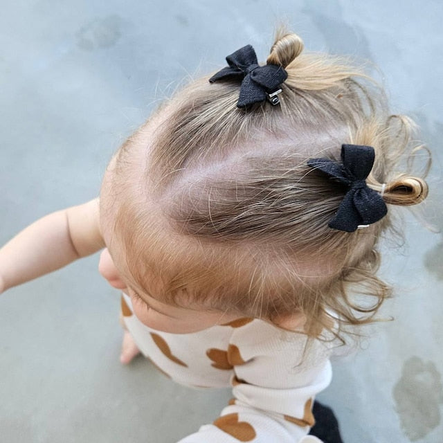 Mini Velvet Ribbon Bow Clips