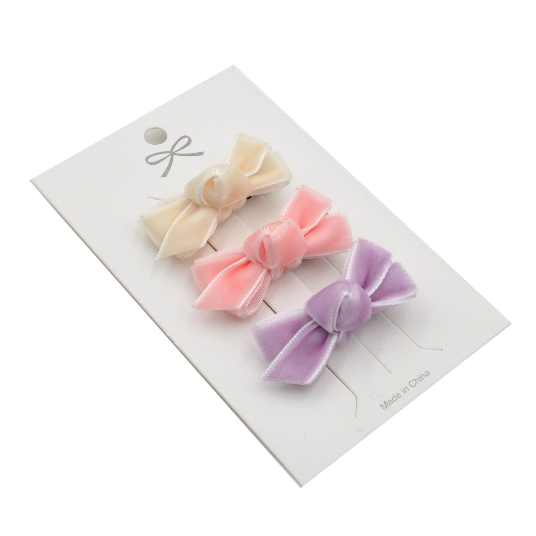 Mini Velvet Ribbon Bow Clips