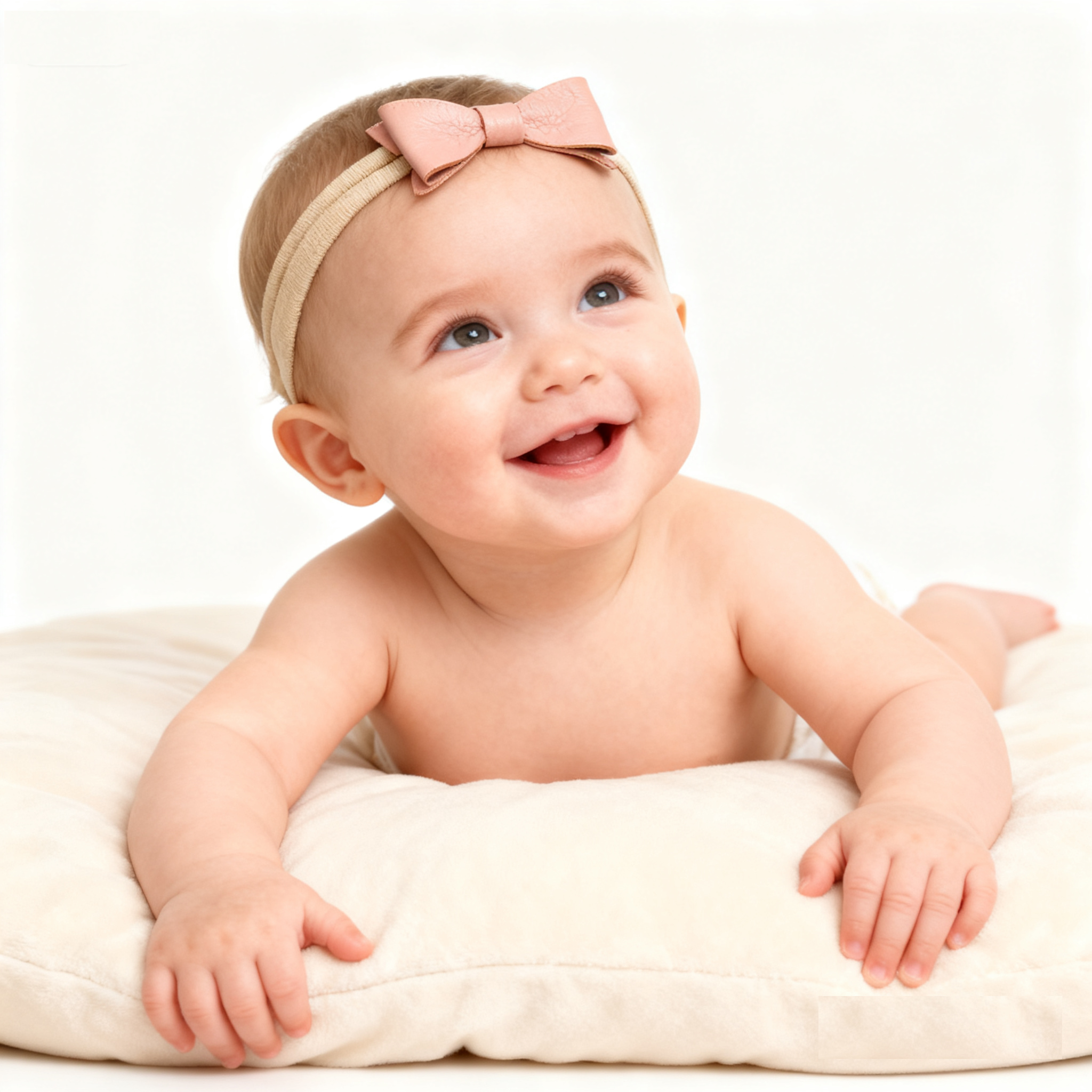 Leather bow baby headband