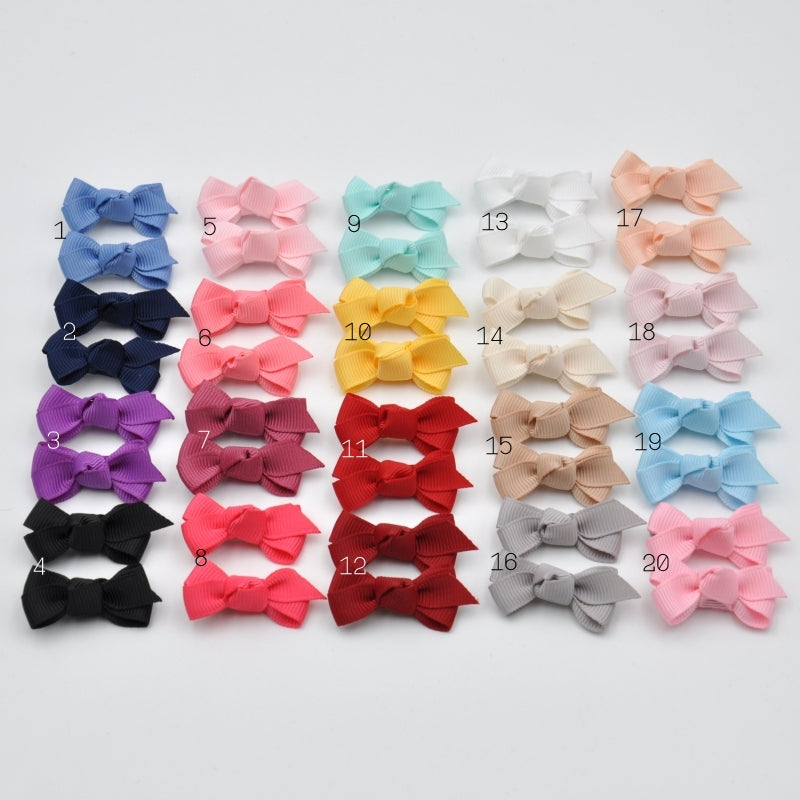 Mini Grosgrain Ribbon Bow Snap Clips