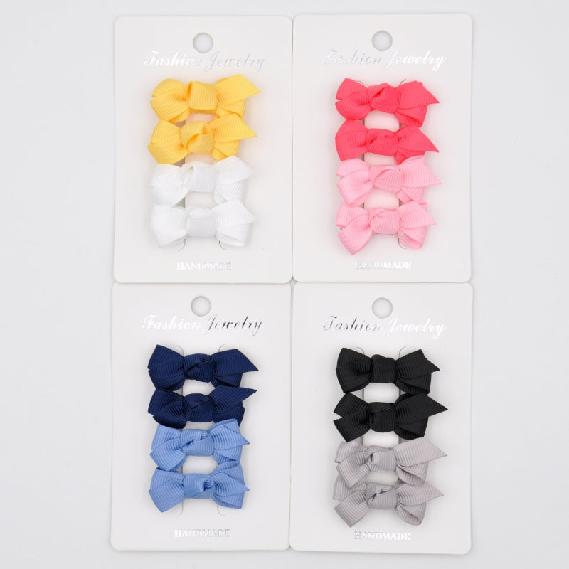 Mini Grosgrain Ribbon Bow Snap Clips: Baby Girl Hair Accessories