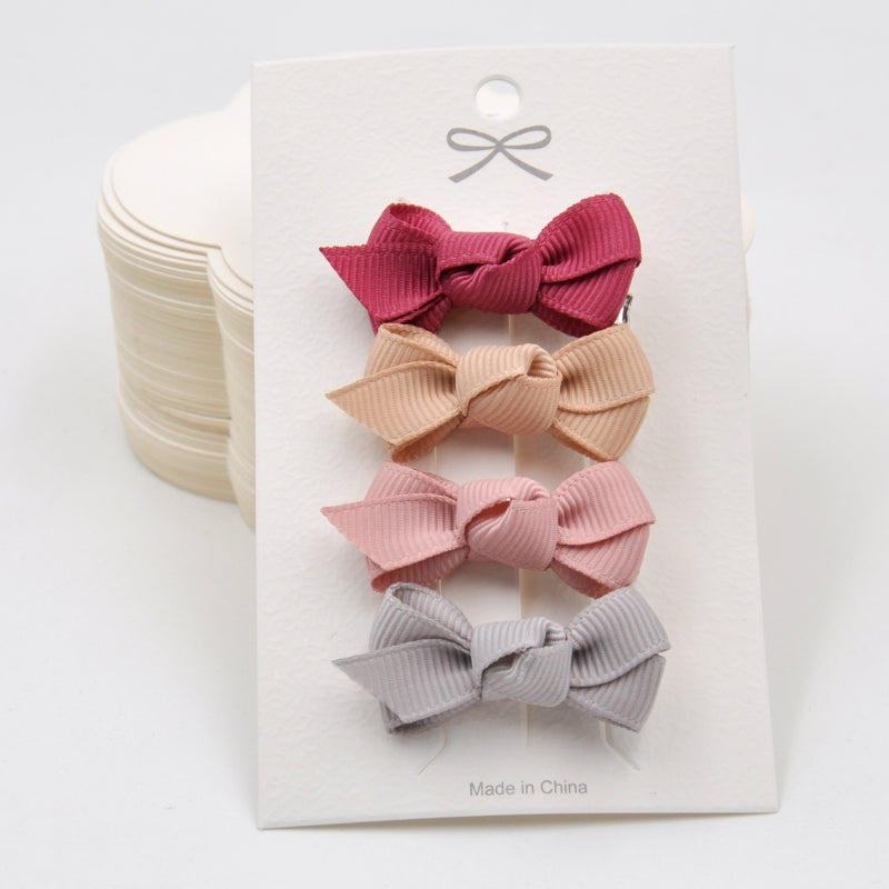Mini Grosgrain Ribbon Bow Snap Clips
