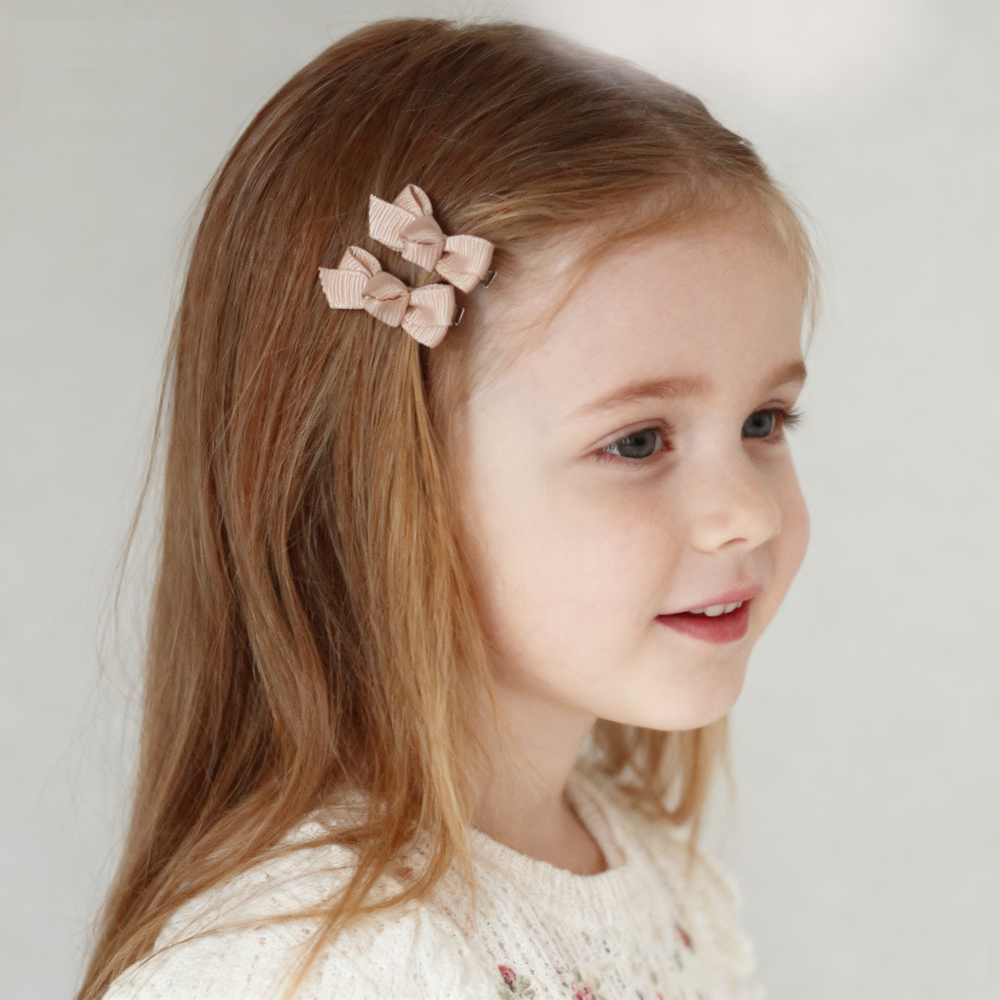Mini Grosgrain Ribbon Bow Snap Clips