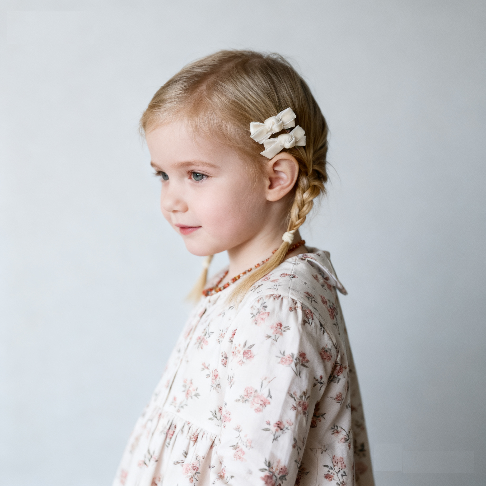 Tiny Velvet Ribbon Bow Snap Clips